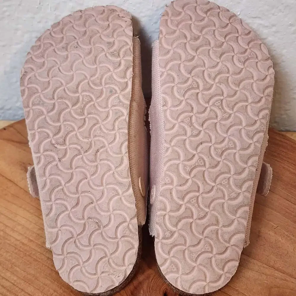 Birkenstock Arizona Sandals Kids Size 13 EU31 Pink Canvas Vegan Buckle